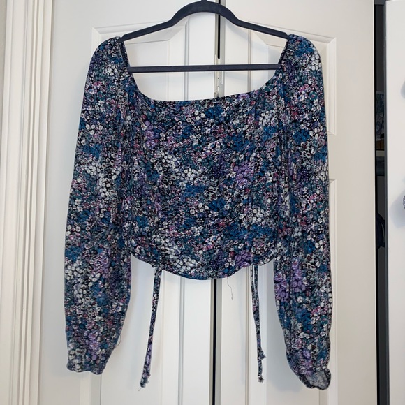 Tops | Floral Peasant Crop Top | Poshmark